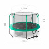 Батут Unix line Supreme Game с внутренней сеткой 12 футов - 360 см (зеленый) (TRUSUG12GR)