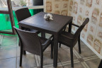 Стул B:rattan INDIANA с подлокотниками, коричневый